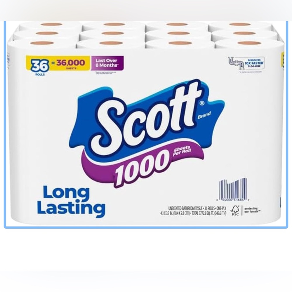Scott Long Lasting Bath Tissue - White